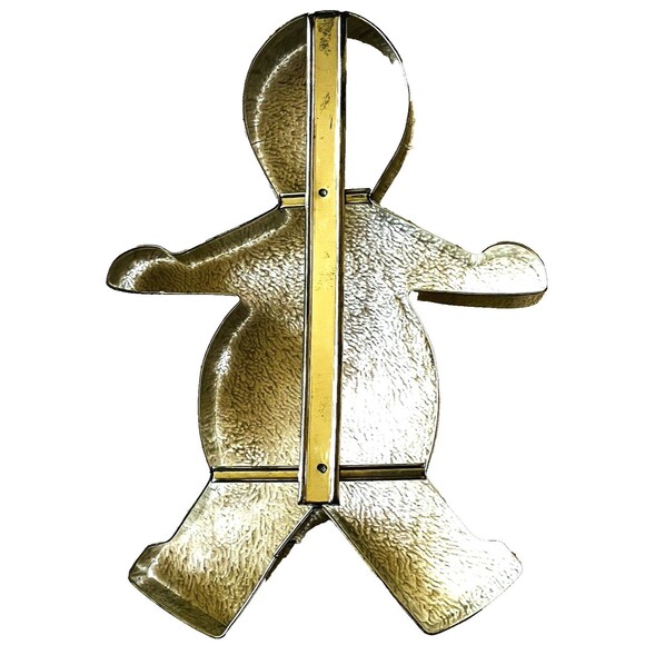 Vintage Metal Cooky Cutter Cookie 2 in 1 Gingerbread Boy Snowman 8 Inch High Box - Picture 5 of 13
